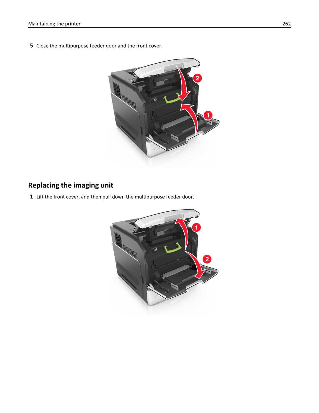 Lexmark 40G0150, 40G0350, 40G0110, 40G0440, 40G0410, 40G0210, MS810DE, MS811DTN, MS811DN, MS810DN manual Replacing the imaging unit 