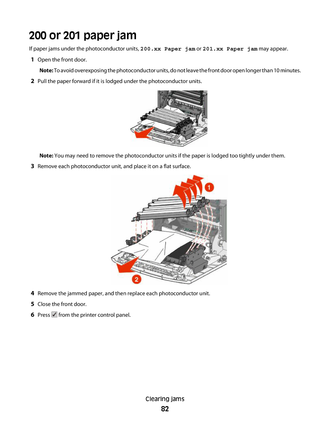 Lexmark C736 Series, 410, 5026, 4977, 480, 4976, 280, C734, dn3, dw2, dw1, gn2, gn1, gw1, gw2, n01, n03, n02, 210 manual 200 or 201 paper jam 