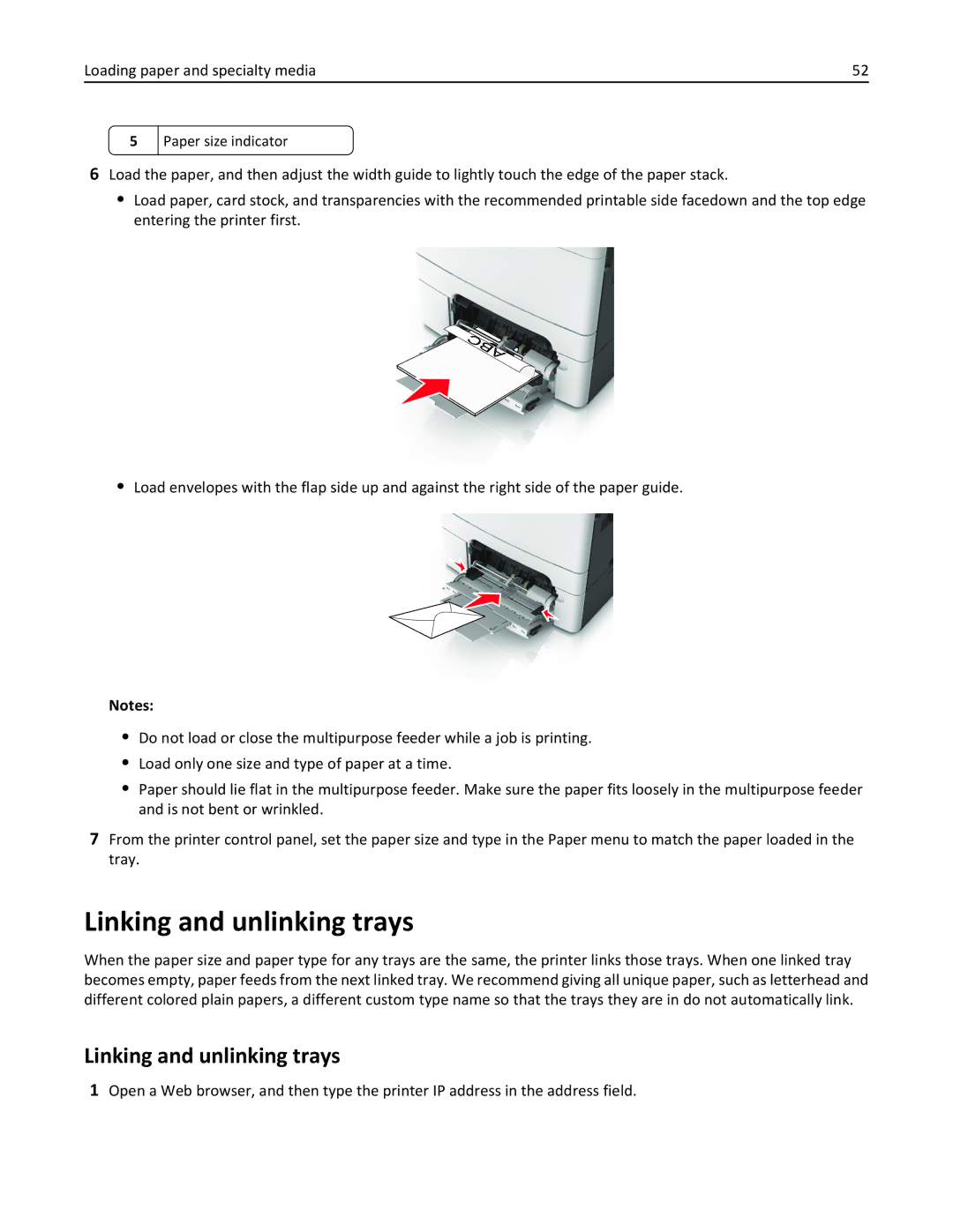 Lexmark 28D0500, 415, 28D0550, CX410, 22ZT157 manual Linking and unlinking trays 