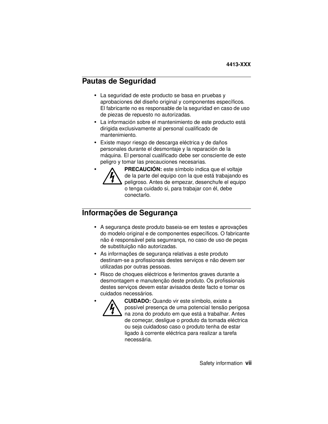 Lexmark 4200 Series manual Pautas de Seguridad, Informaçõ es de Seguranç a 