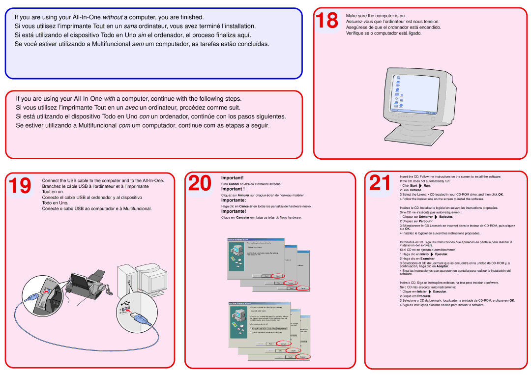 Lexmark 4200 manual Importante 