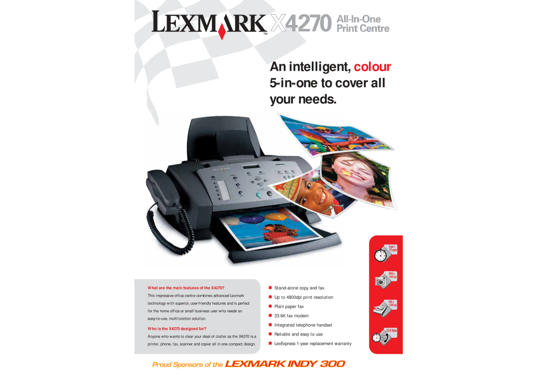 Lexmark 4270 warranty An intelligent, colour 5-in-one to cover all your needs 