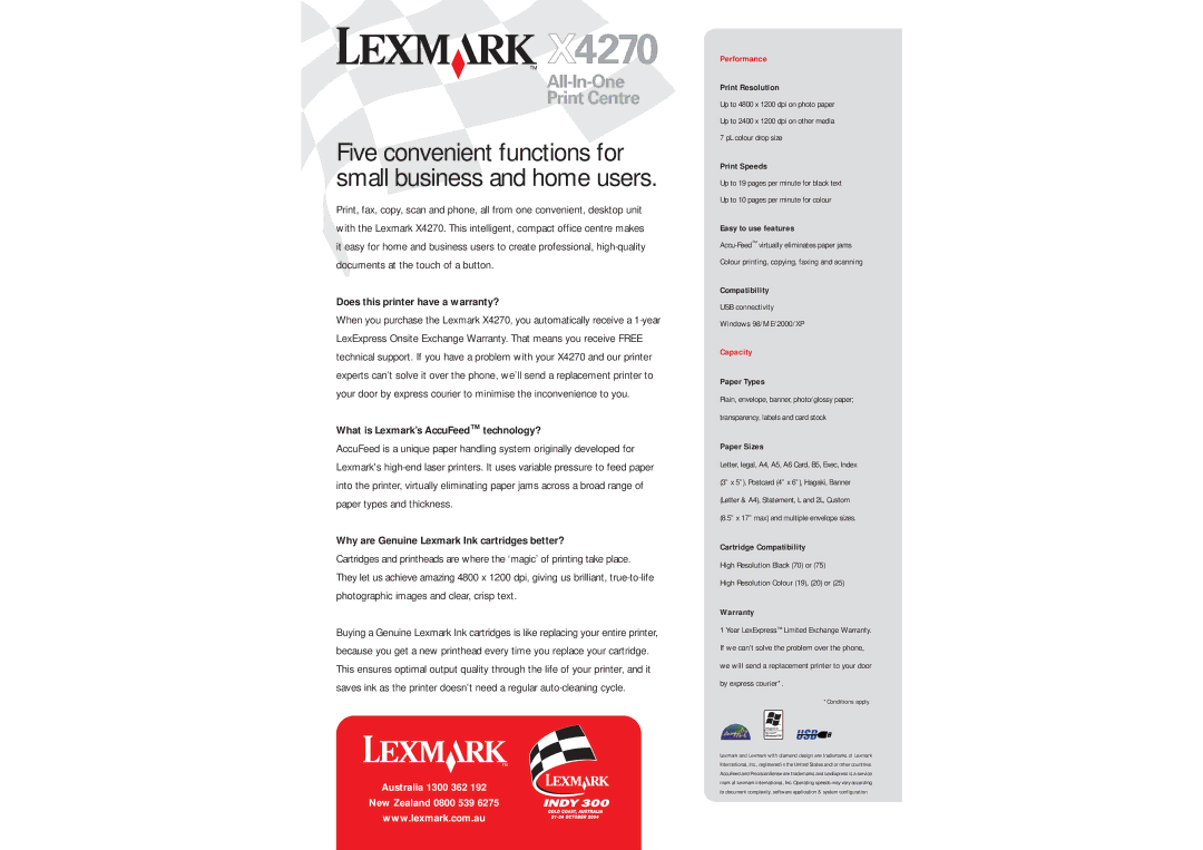 Lexmark 4270 Does this printer have a warranty?, What is Lexmark’s AccuFeed technology? 