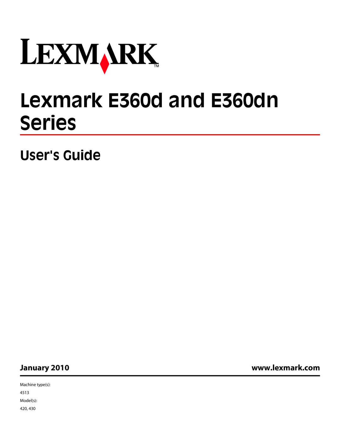 Lexmark 420, 430 manual Users Guide, January 