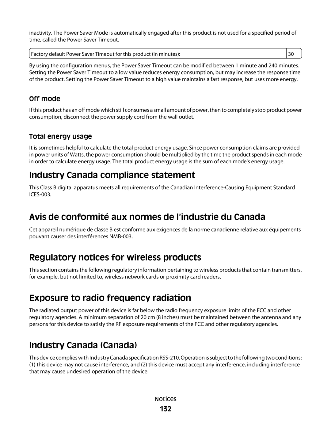 Lexmark 430, 420 manual Industry Canada compliance statement, Avis de conformité aux normes de l’industrie du Canada 