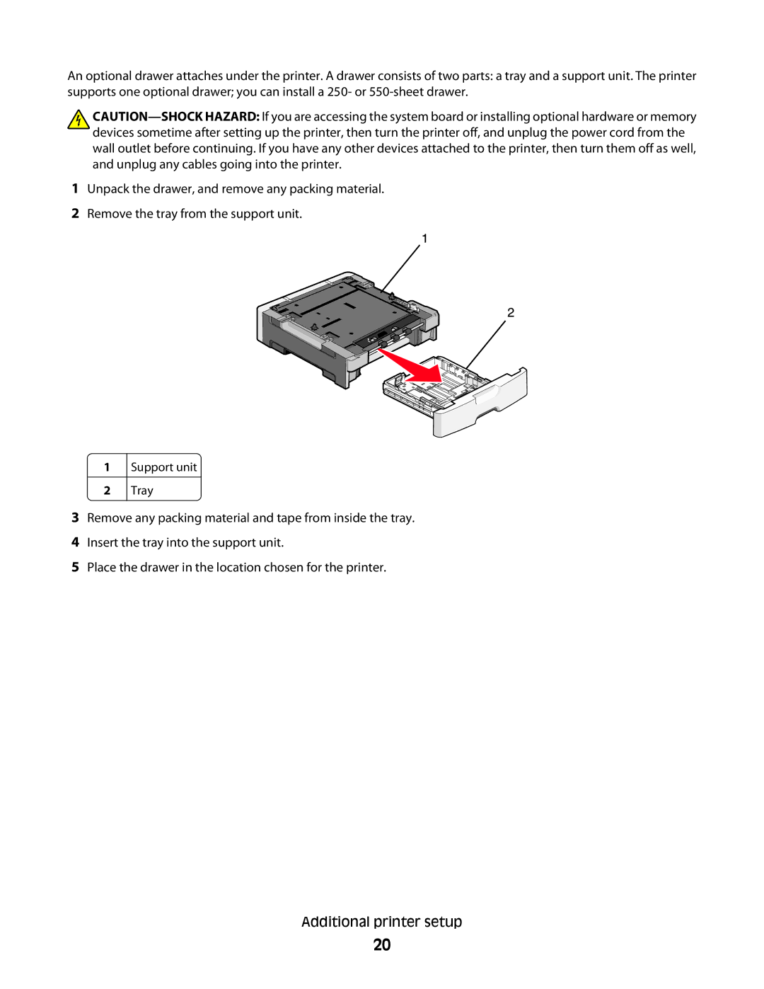 Lexmark 430, 420 manual Support unit Tray 