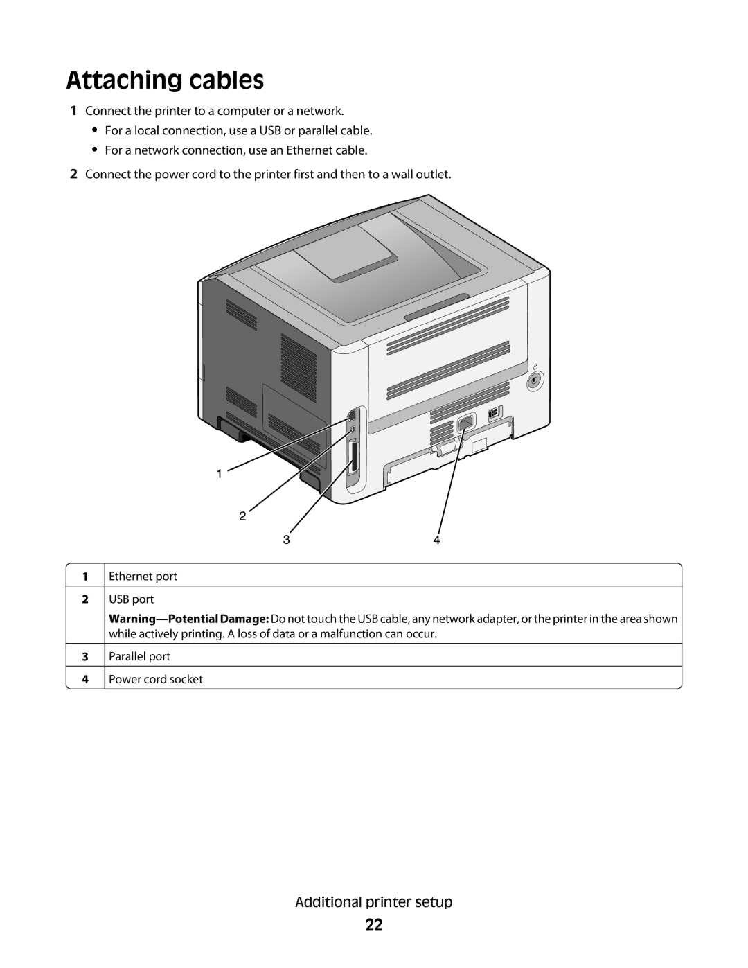 Lexmark 430, 420 manual Attaching cables 