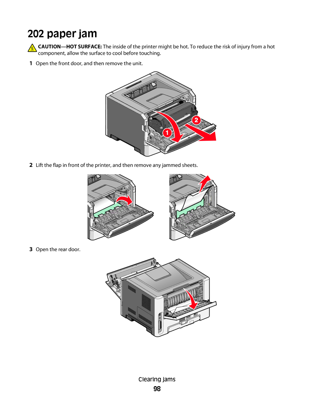 Lexmark 430, 420 manual Paper jam 