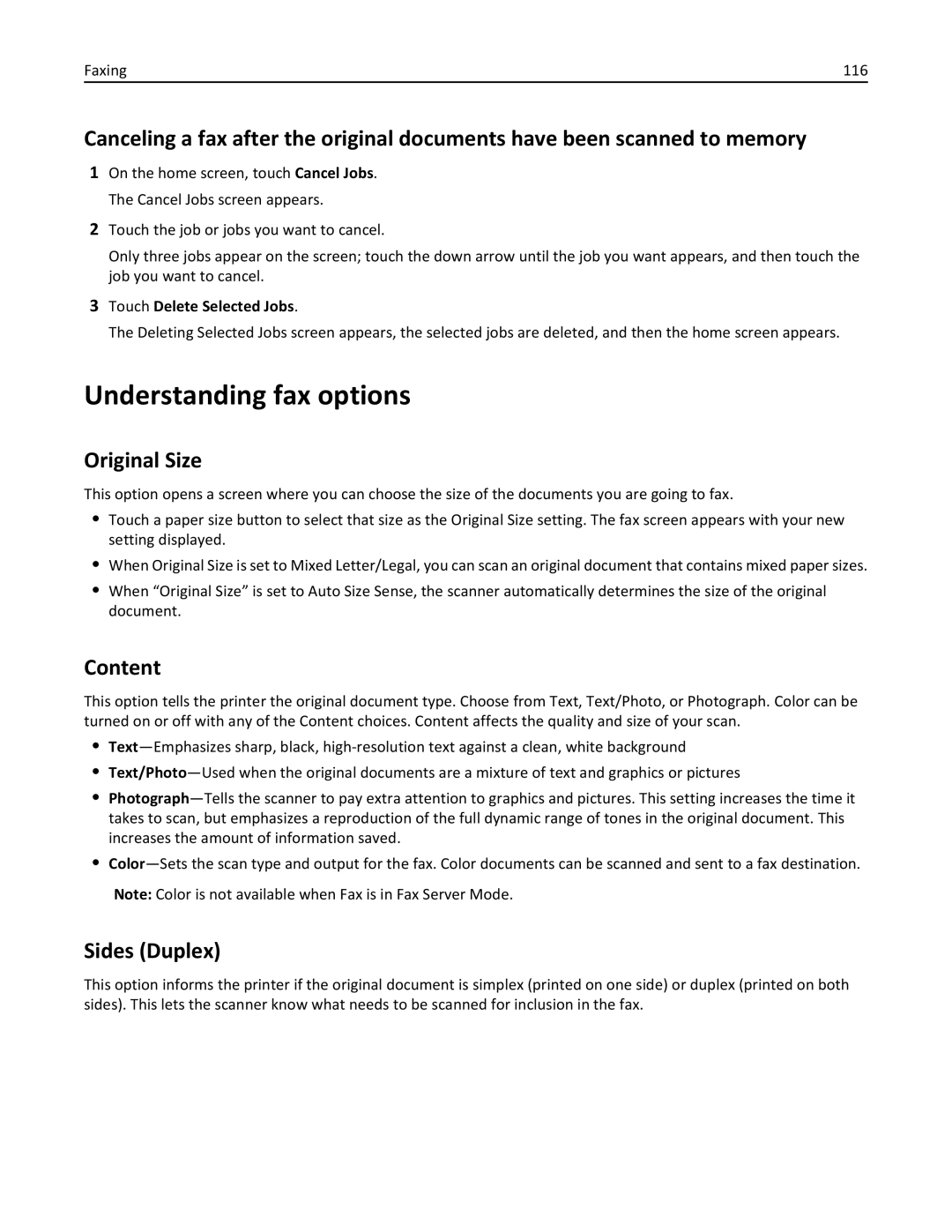 Lexmark X864DE, 432, 19Z0101, 632, 832, X860DE, X862DE, 19Z4028, 19Z0202, 19Z0200, 19Z0102 Understanding fax options, Faxing 116 