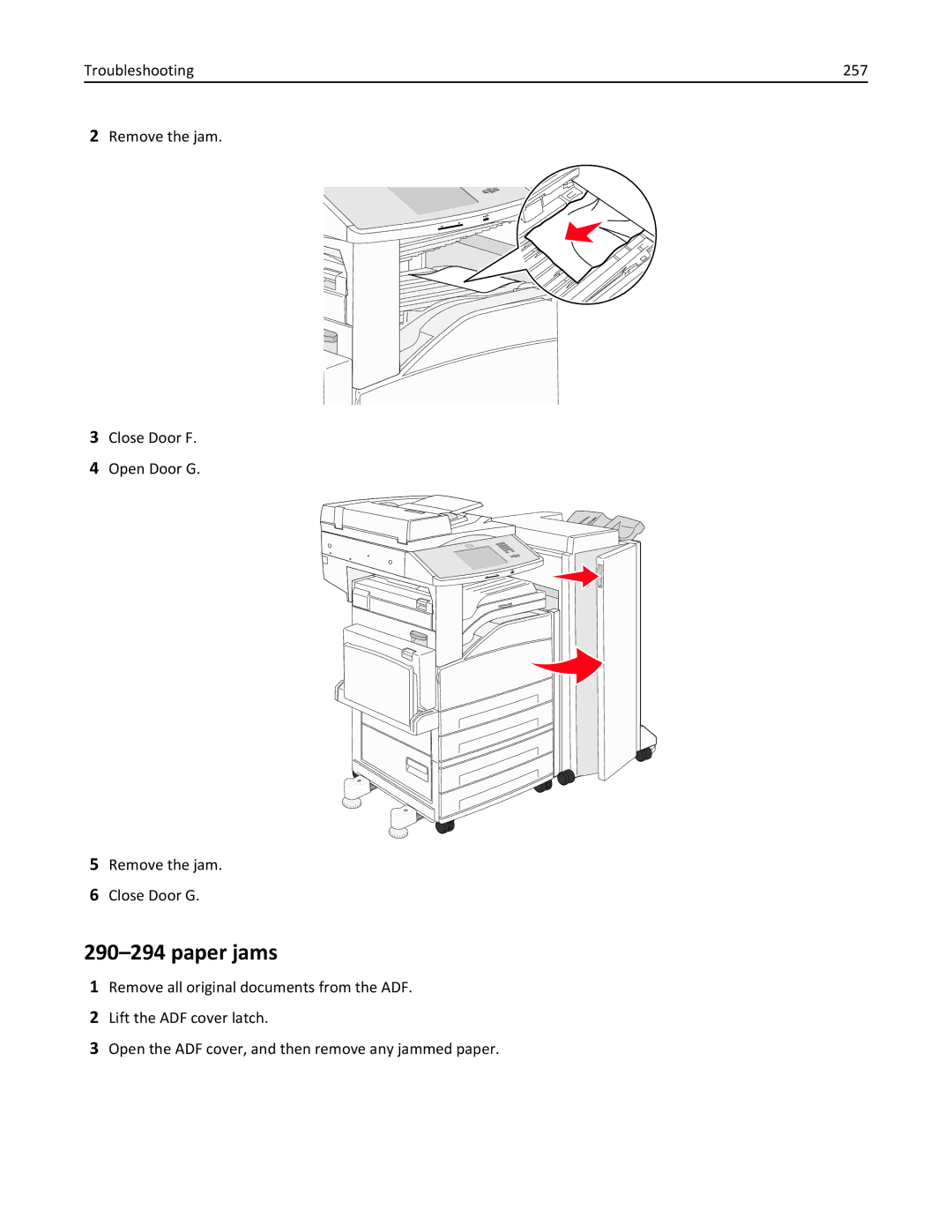 Lexmark X860DE, 432, 19Z0101, 632, 832, X862DE, X864DE, 19Z4028, 19Z0202, 19Z0200, 19Z0102 manual Paper jams 