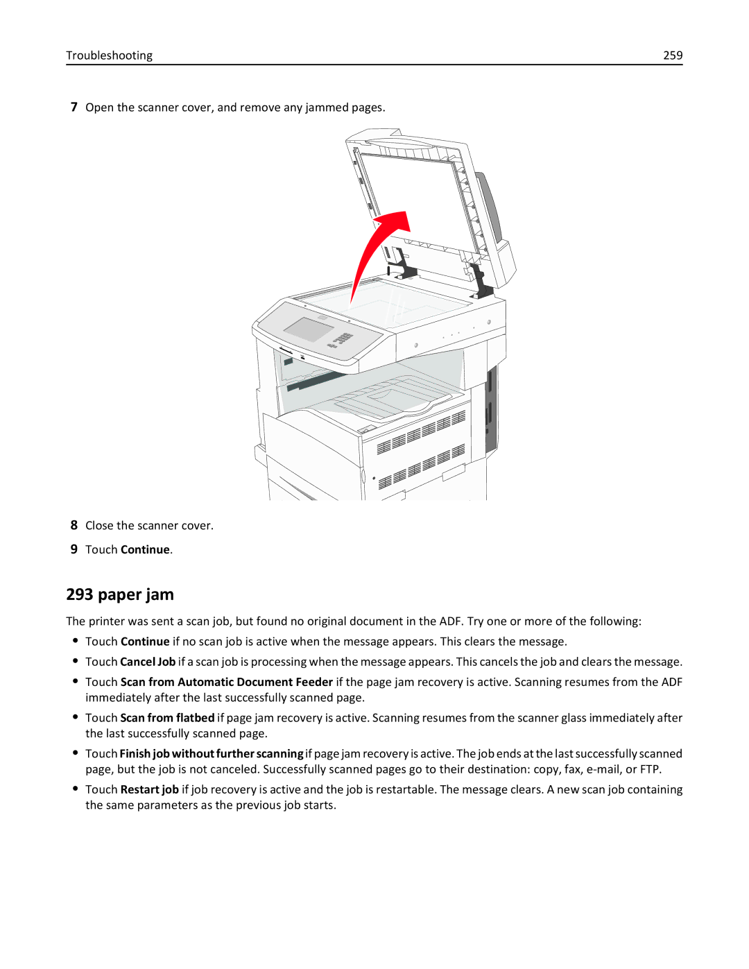 Lexmark X864DE, 432, 19Z0101, 632, 832, X860DE, X862DE, 19Z4028, 19Z0202, 19Z0200, 19Z0102 manual Paper jam 