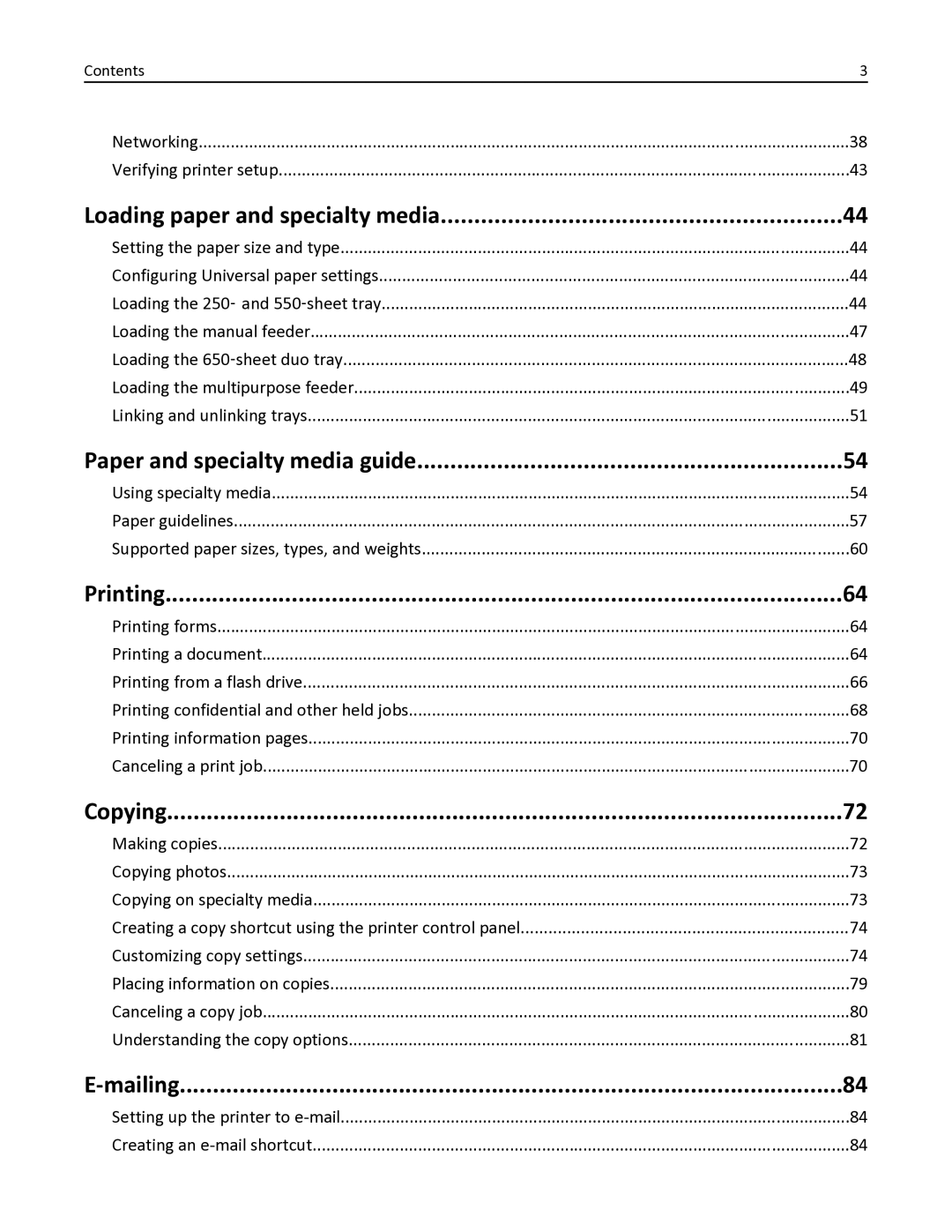 Lexmark 436 manual Loading paper and specialty media, Paper and specialty media guide, Printing, Copying, Mailing 