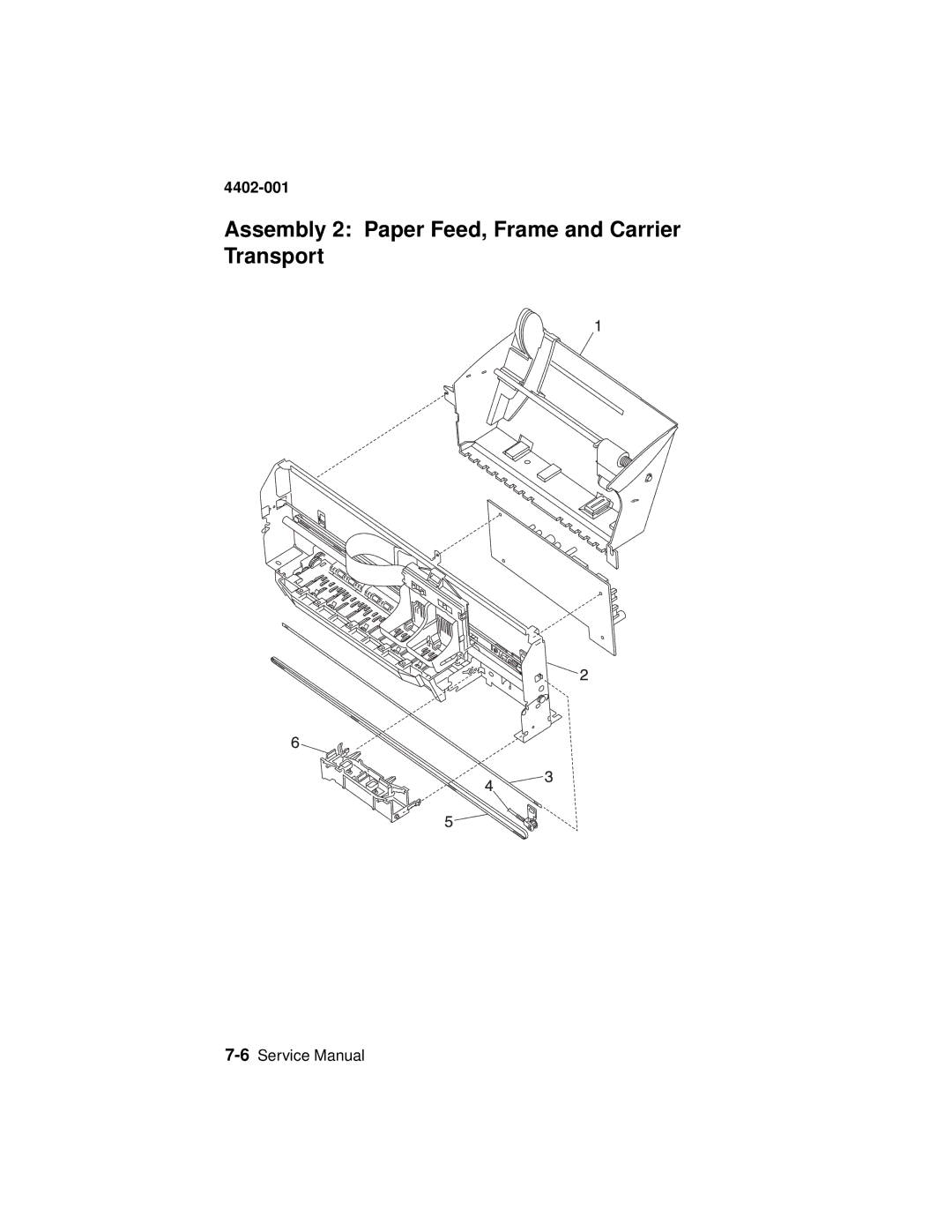 Lexmark 4402-001 manual Assembly 2 Paper Feed, Frame and Carrier Transport 