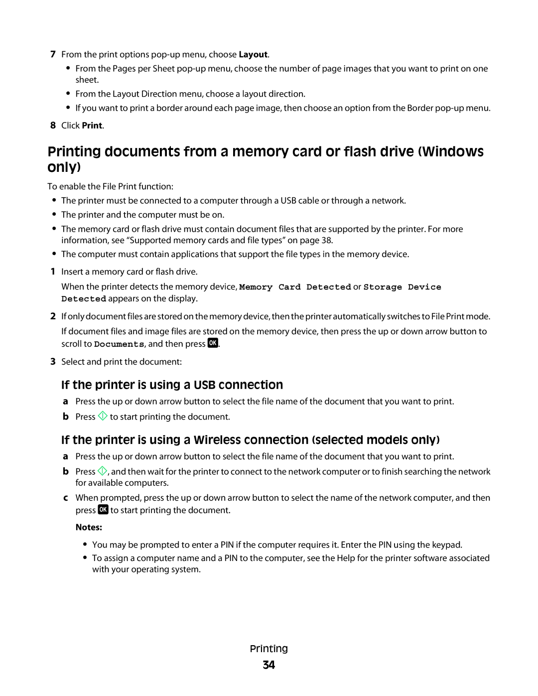 Lexmark Pro200, 4443, 90T6005, 2WE, 2W2 manual If the printer is using a USB connection 