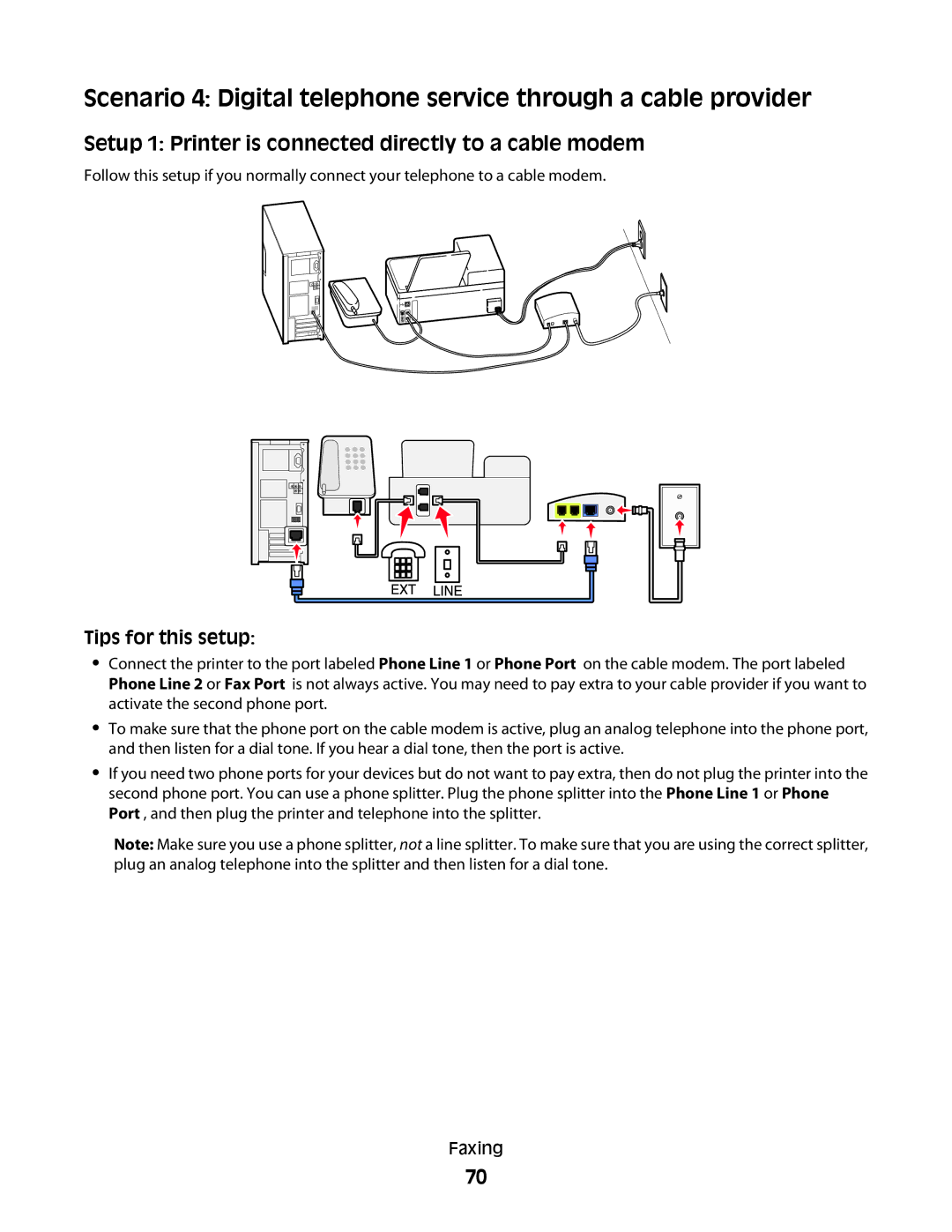 Lexmark 4443, 90T6005, 2WE, 2W2, Pro200 manual Setup 1 Printer is connected directly to a cable modem, Tips for this setup 