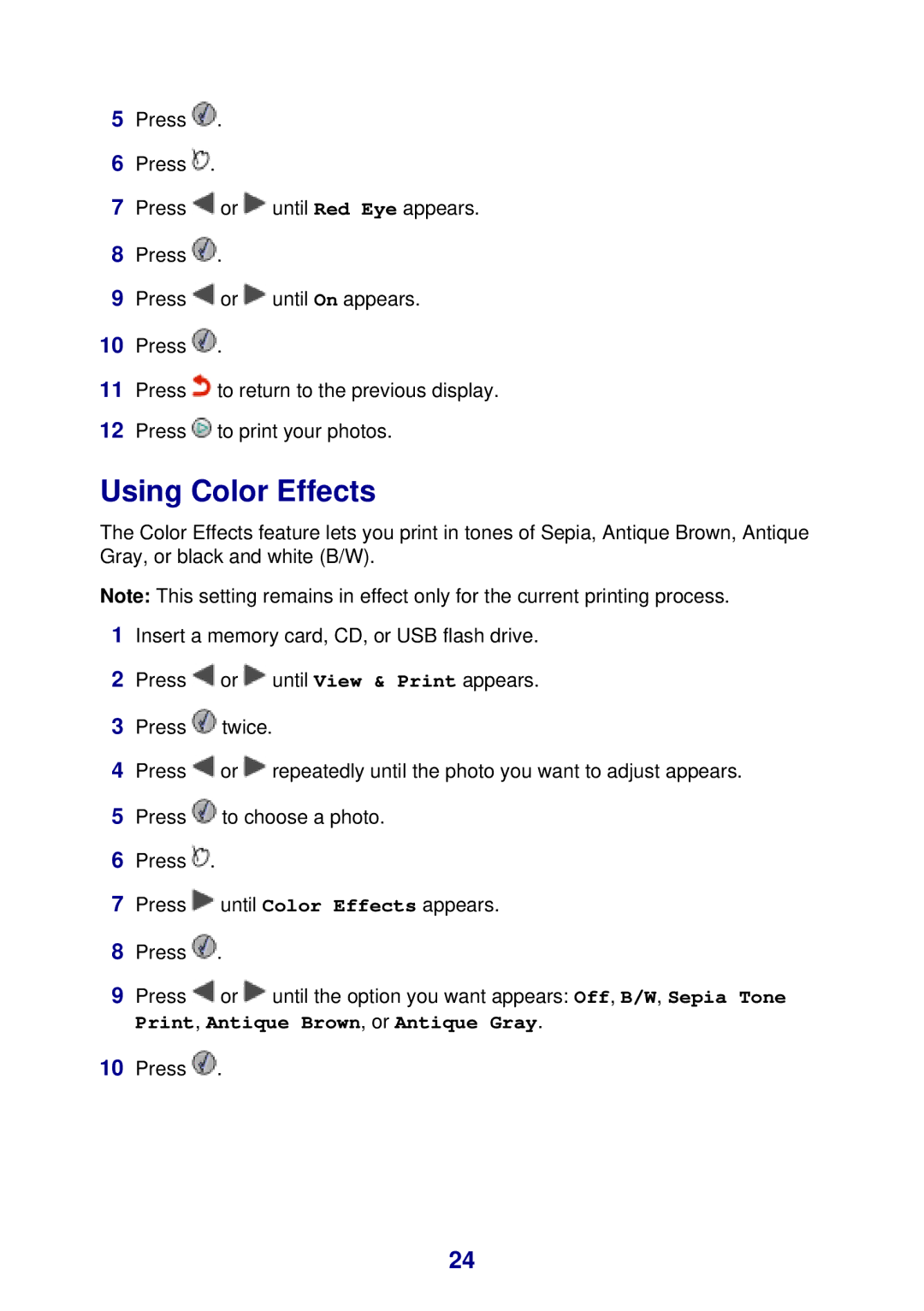 Lexmark 450 manual Using Color Effects 