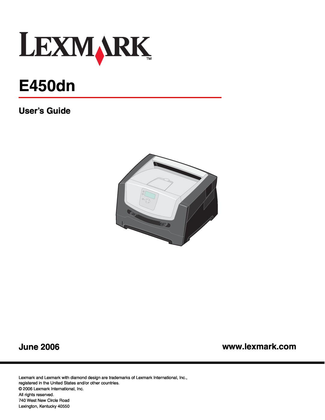 Lexmark manual E450dn, User’s Guide, June 