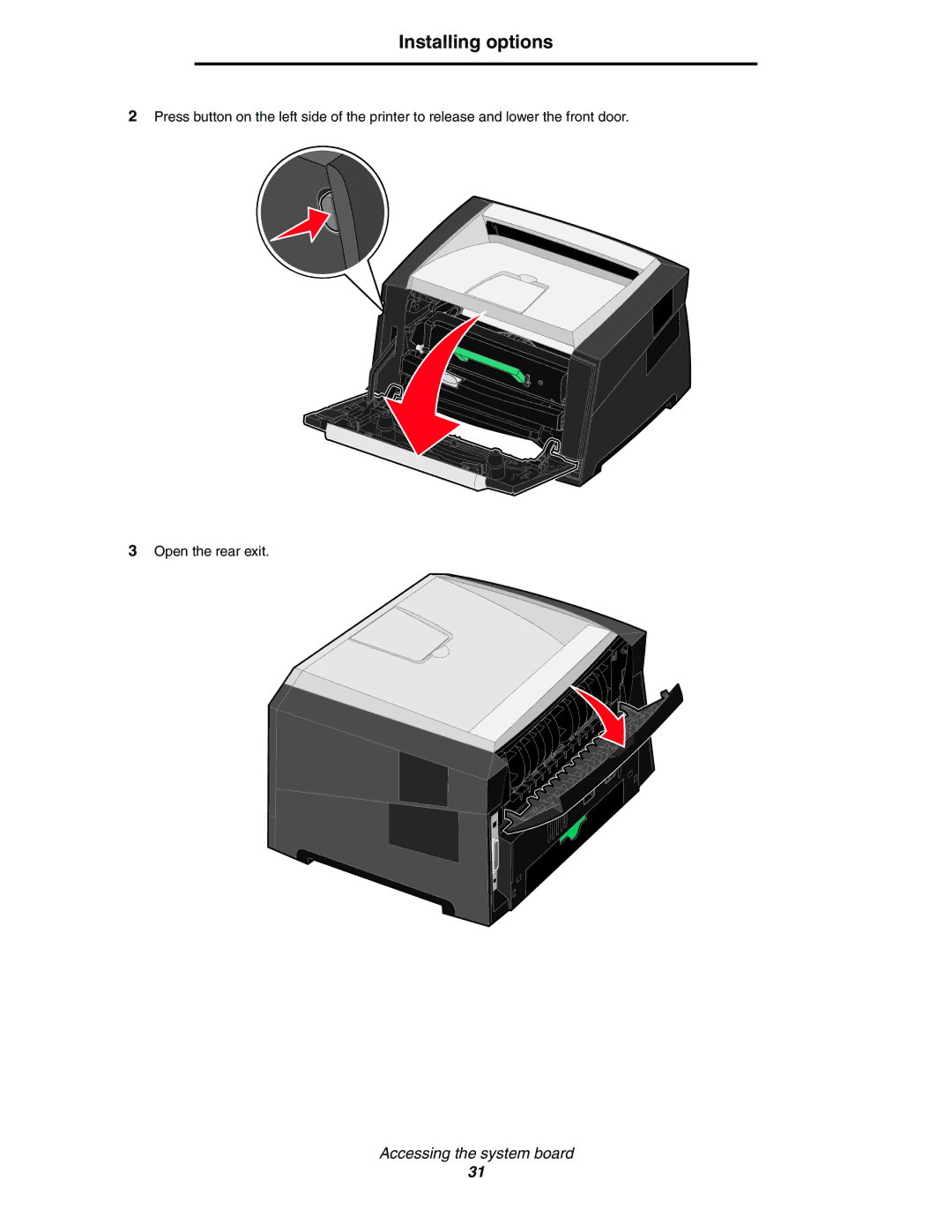 Lexmark 450dn manual Installing options 