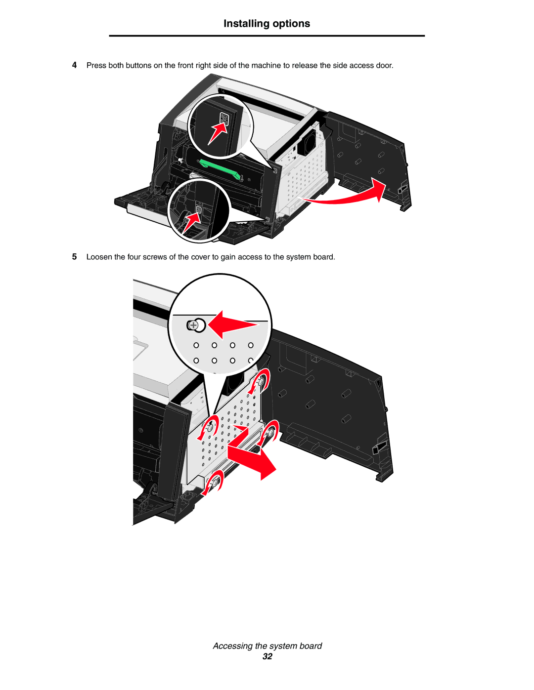 Lexmark 450dn manual Installing options 