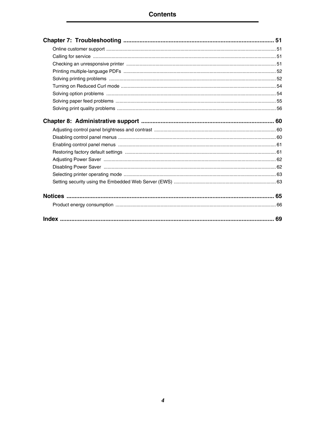 Lexmark 450dn manual Contents 