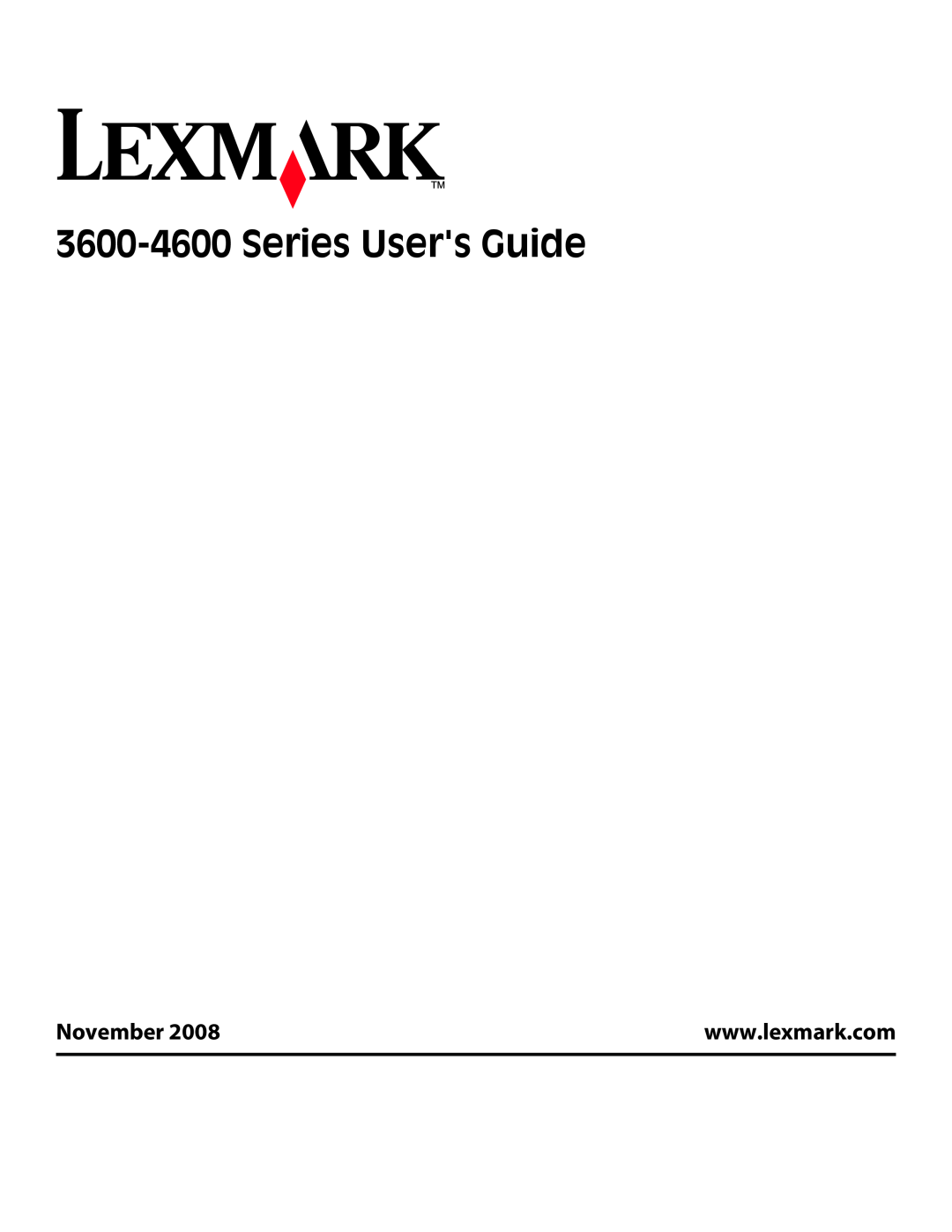 Lexmark 3600, 4600 manual Series Users Guide, November 