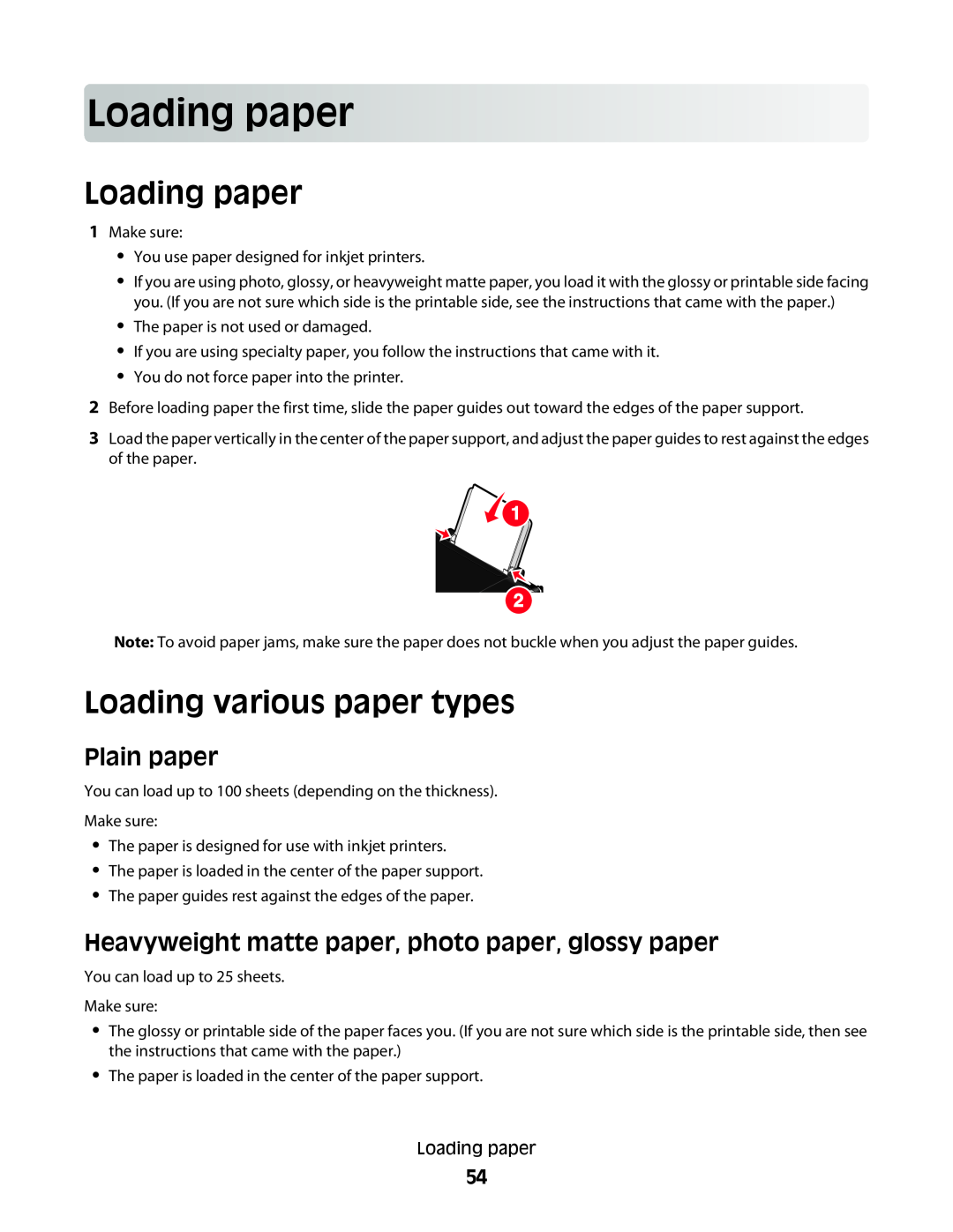 Lexmark 4600, 3600 manual Loadin g paper, Loading paper, Loading various paper types, Plain paper 