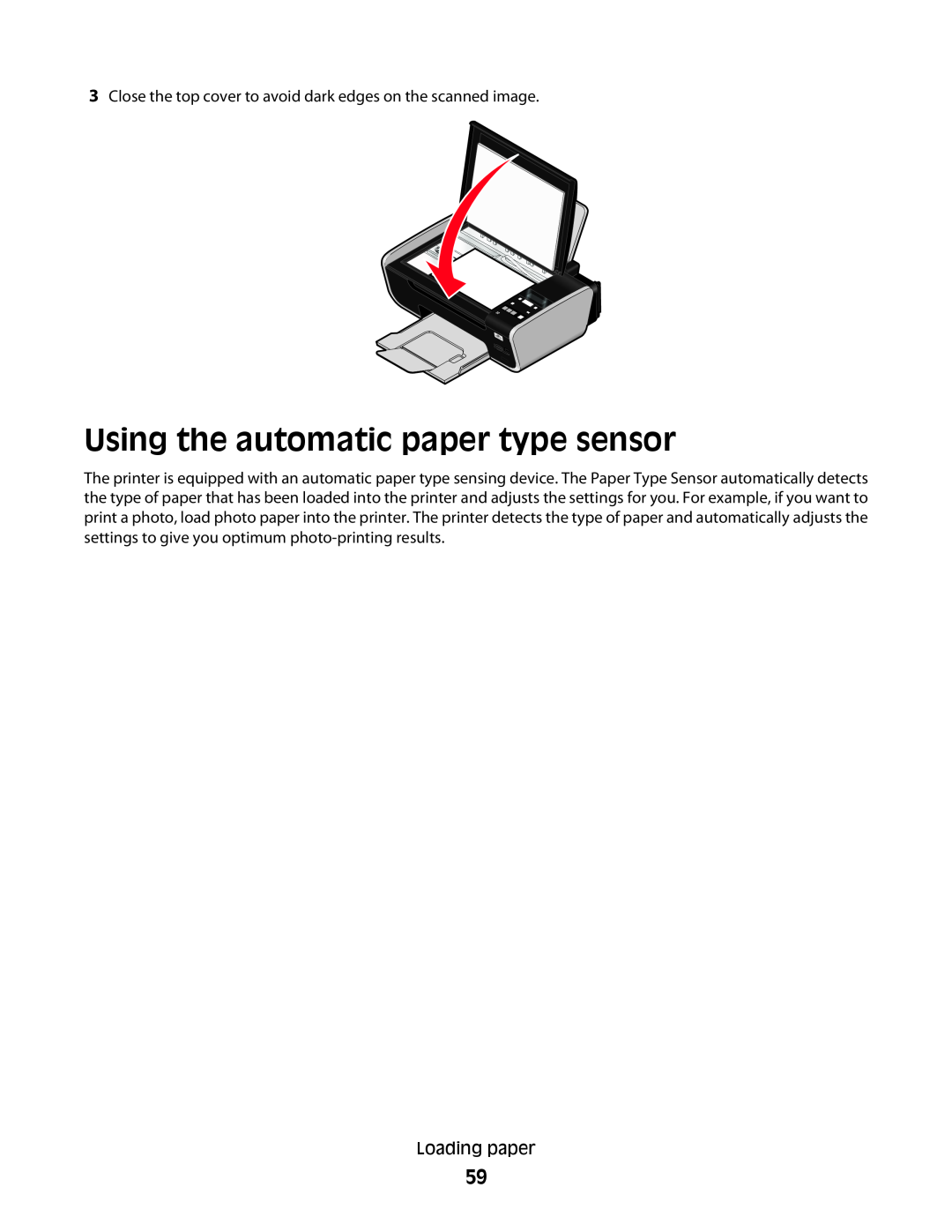 Lexmark 3600, 4600 manual Using the automatic paper type sensor 