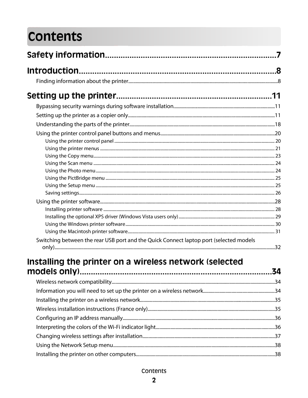 Lexmark 4600, 3600 manual Contents 