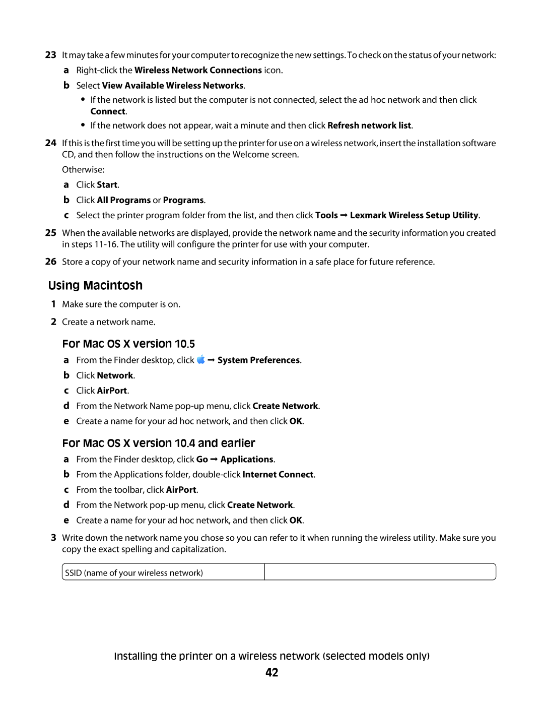 Lexmark 4600, 3600 manual For Mac OS X version 10.4 and earlier, Select View Available Wireless Networks 