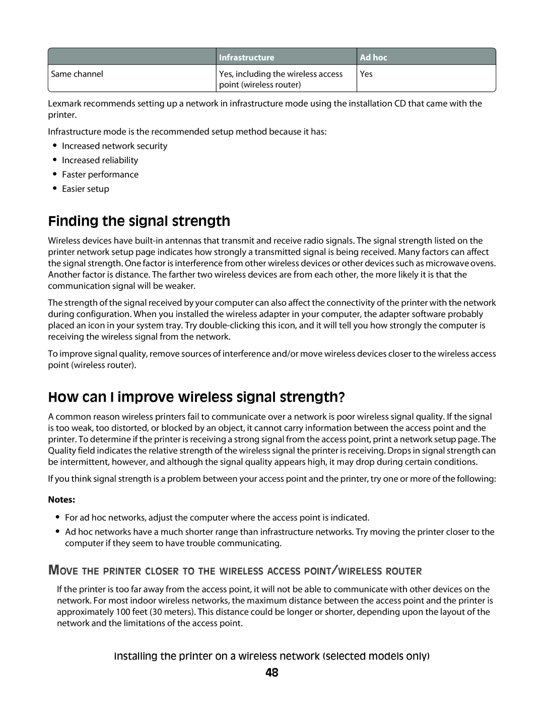 Lexmark 4600, 3600 manual Finding the signal strength, How can I improve wireless signal strength? 