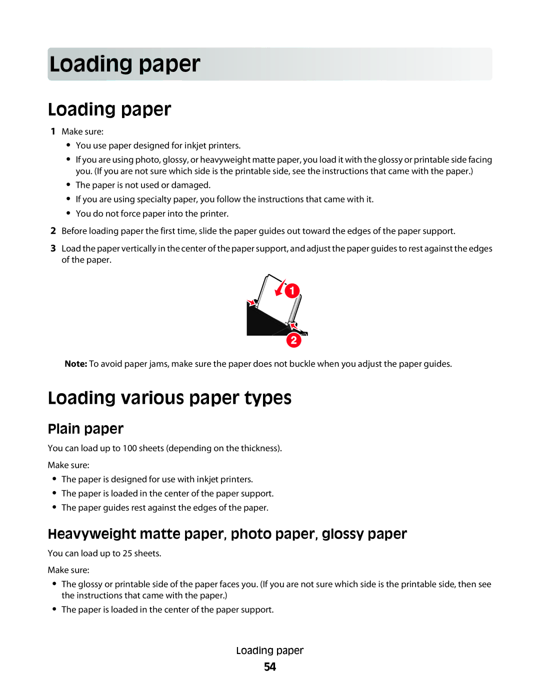 Lexmark 4600, 3600 manual Load in g pape r, Loading paper, Loading various paper types, Plain paper 