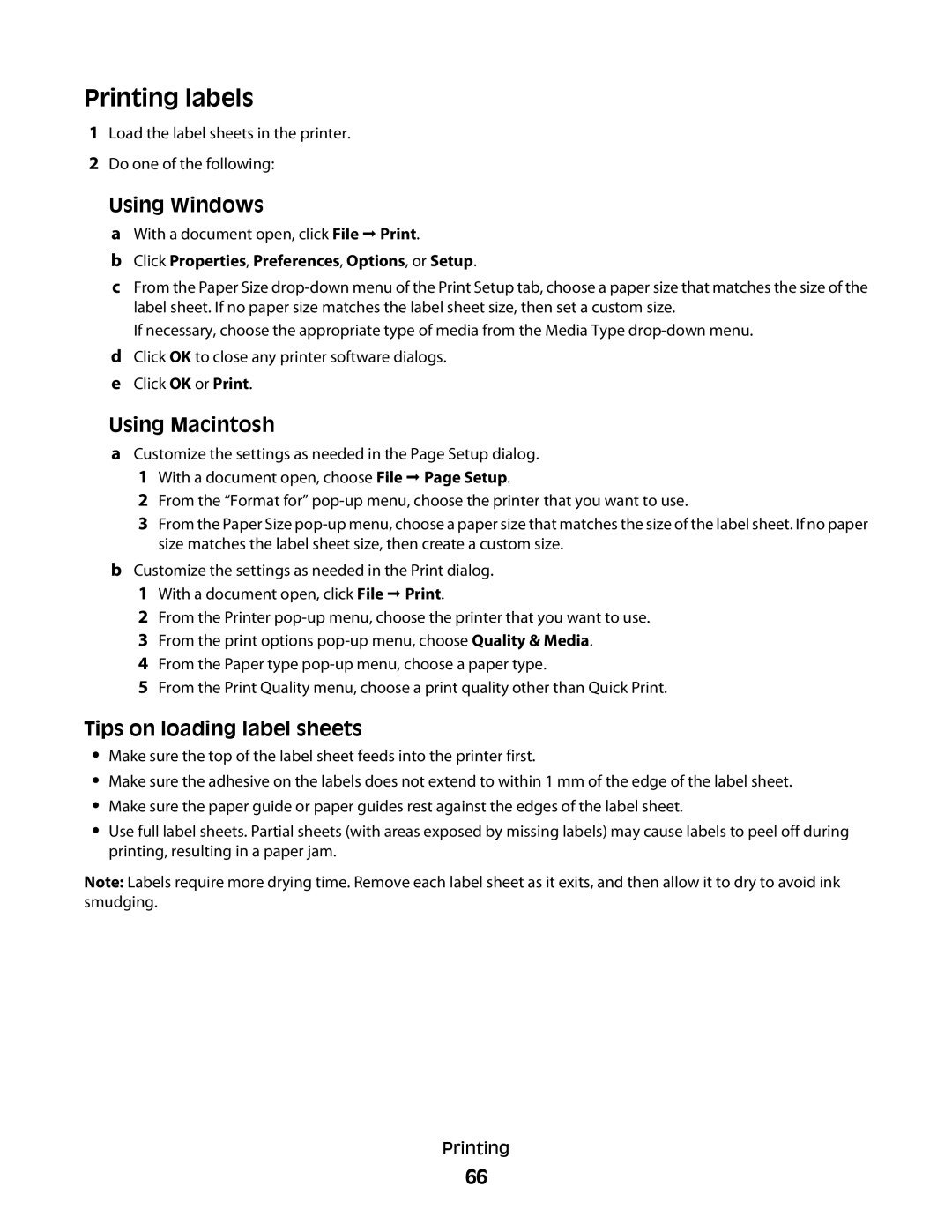 Lexmark 4600, 3600 manual Printing labels, Tips on loading label sheets 