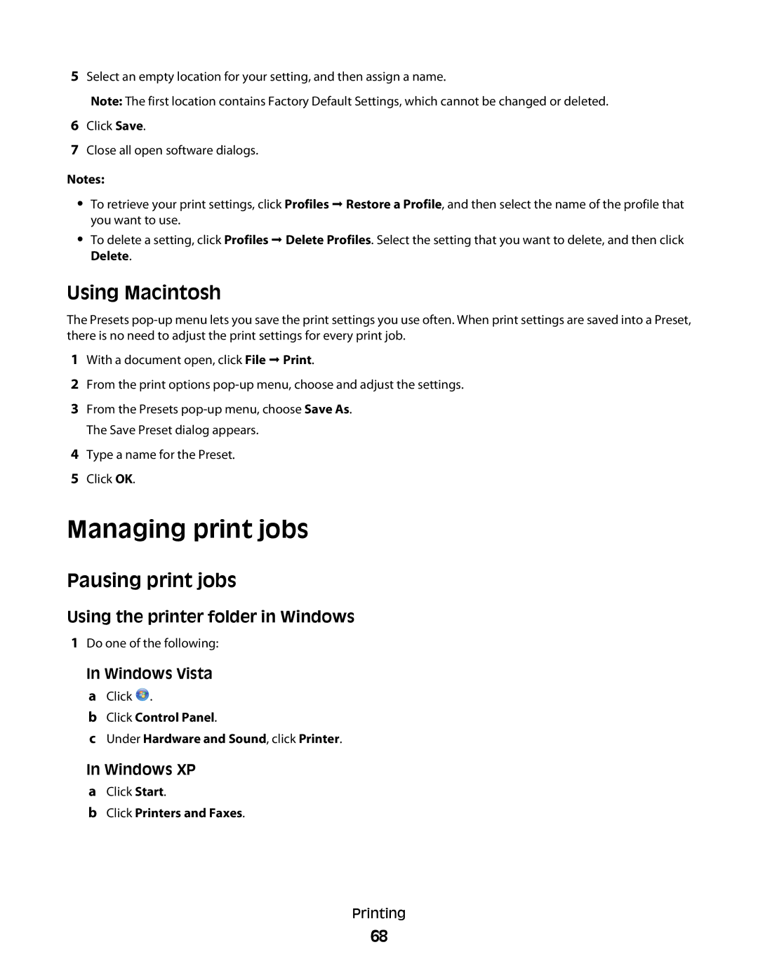 Lexmark 4600, 3600 manual Windows XP, Click Control Panel Under Hardware and Sound, click Printer, Click Printers and Faxes 