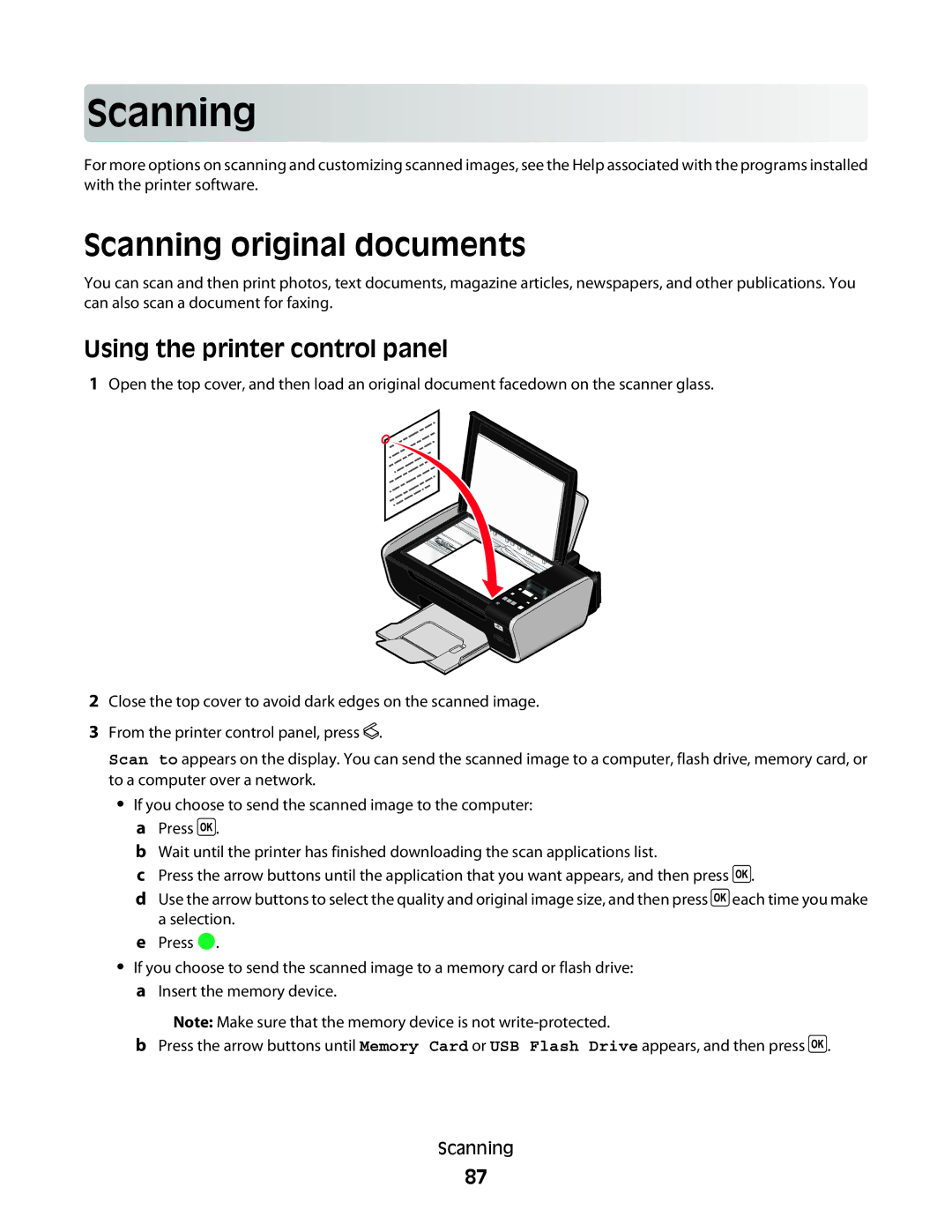 Lexmark 3600, 4600 manual Scan ning, Scanning original documents 