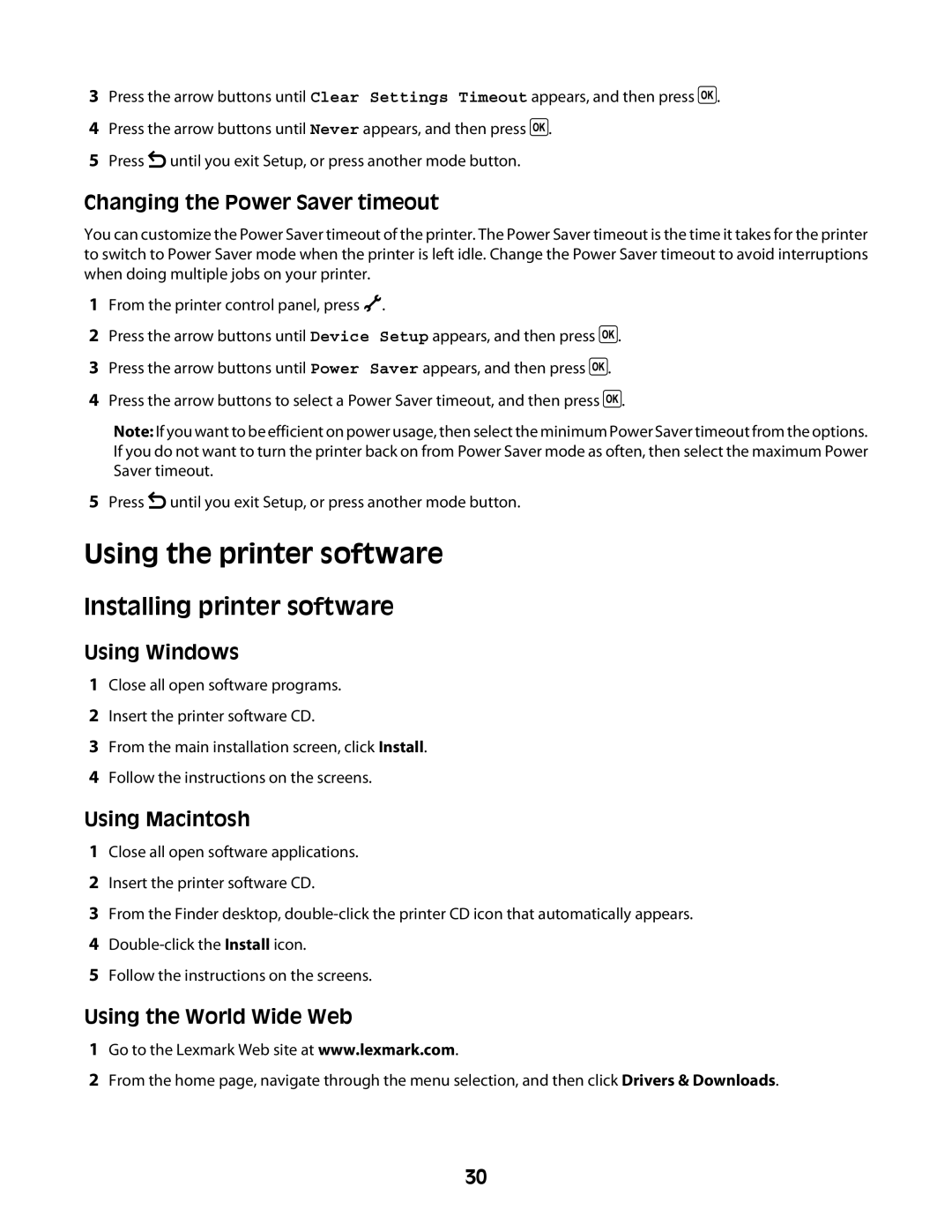 Lexmark 4600 Series manual Using the printer software, Installing printer software 