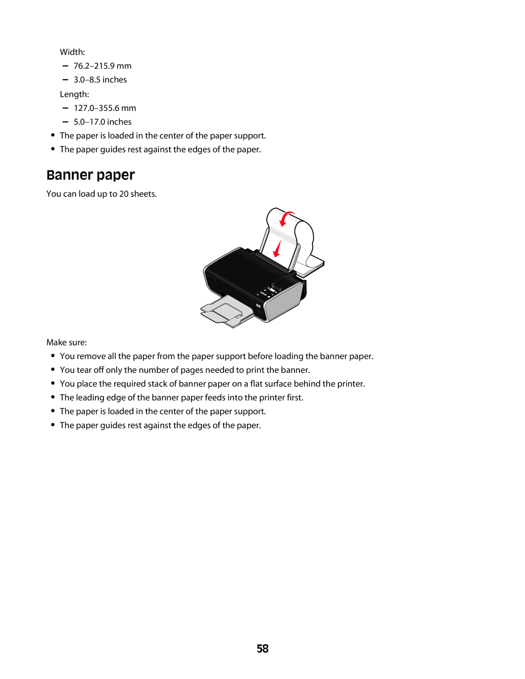 Lexmark 4600 Series manual Banner paper 