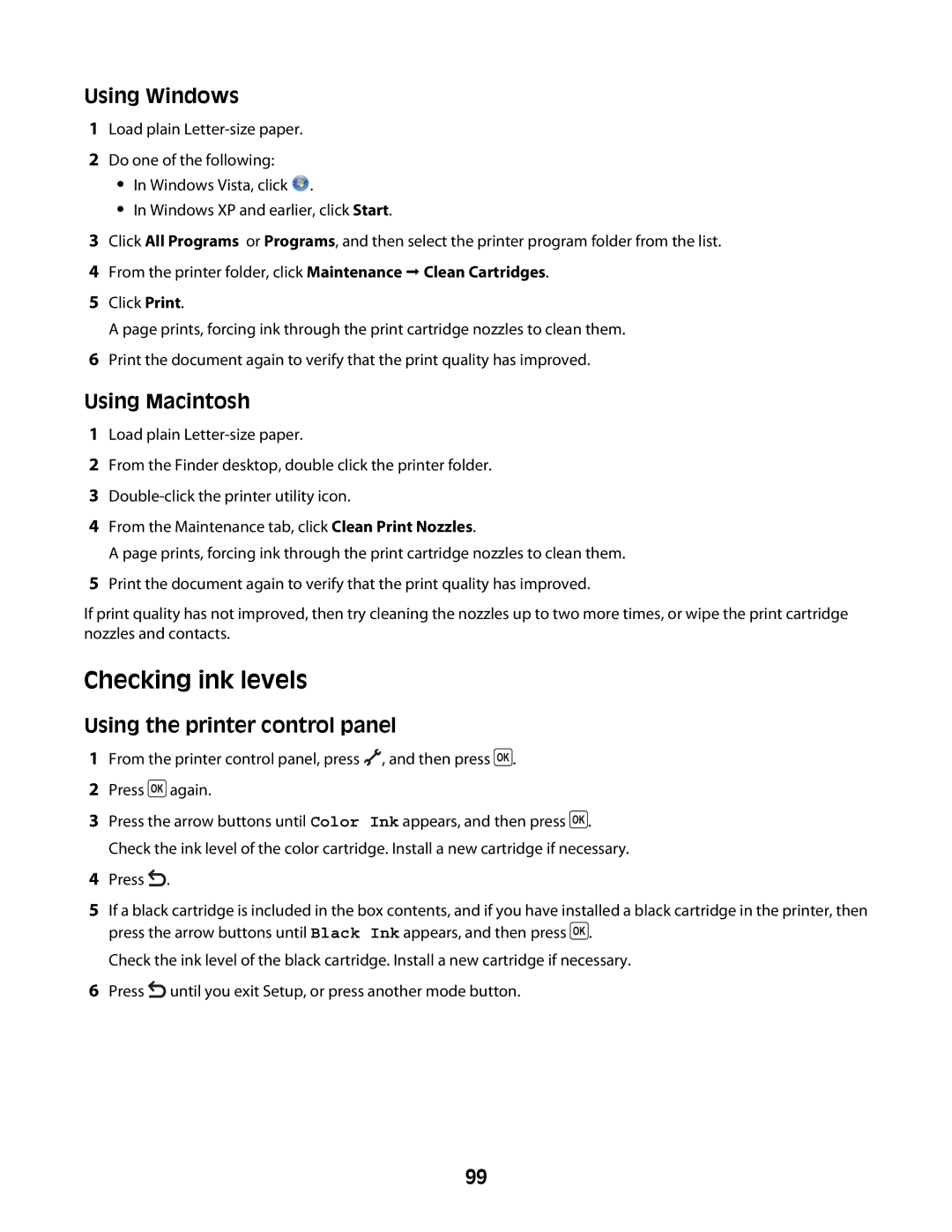 Lexmark 4600 Series manual Checking ink levels 