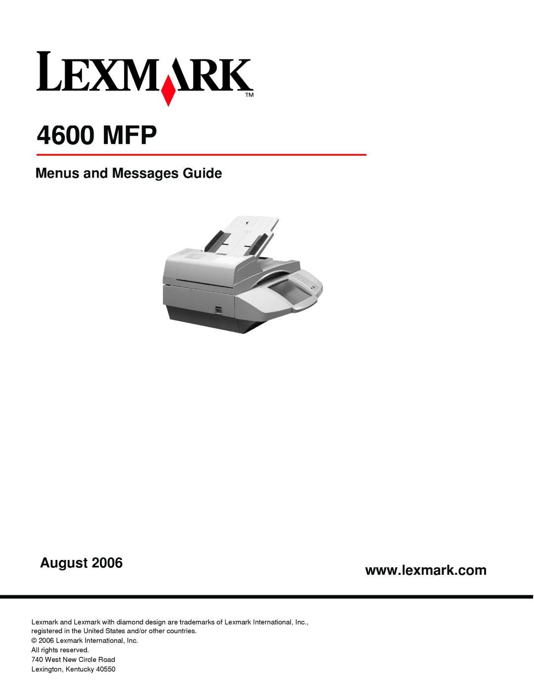 Lexmark 4600MFP manual 4600 MFP 