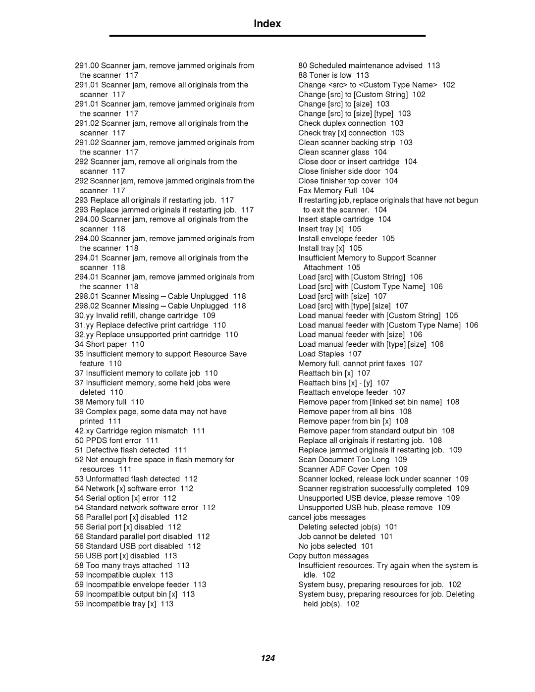 Lexmark 4600MFP manual 124 