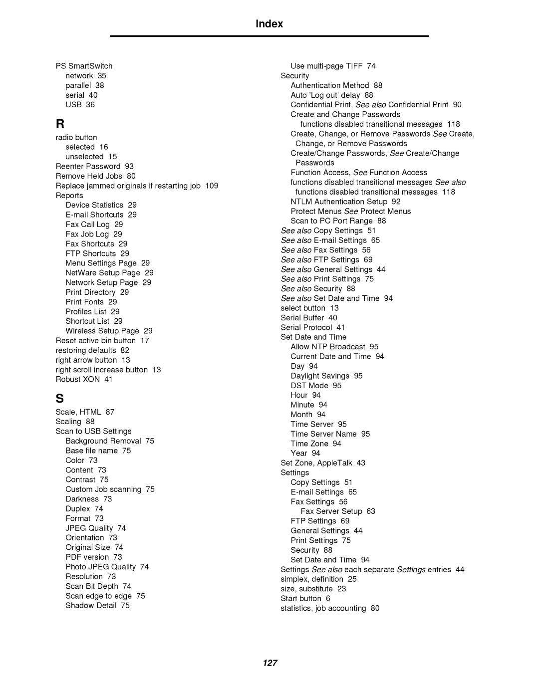 Lexmark 4600MFP manual 127 