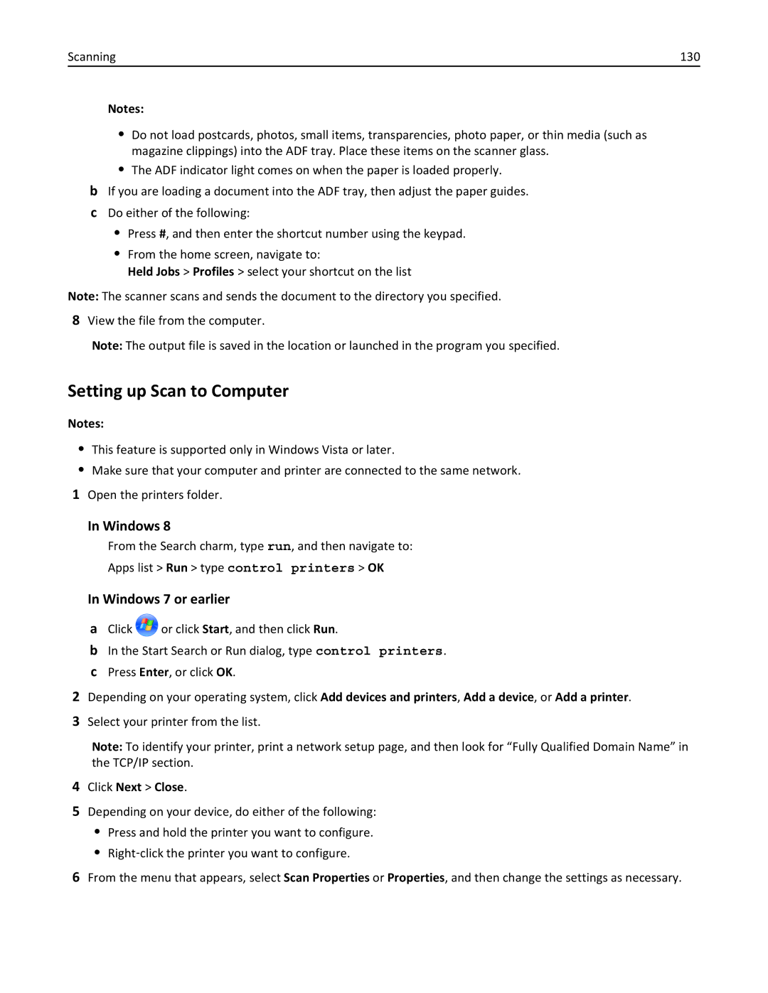 Lexmark MX510, 470, 35S5701, 670, 675, MX410DE manual Setting up Scan to Computer, Click Next Close 