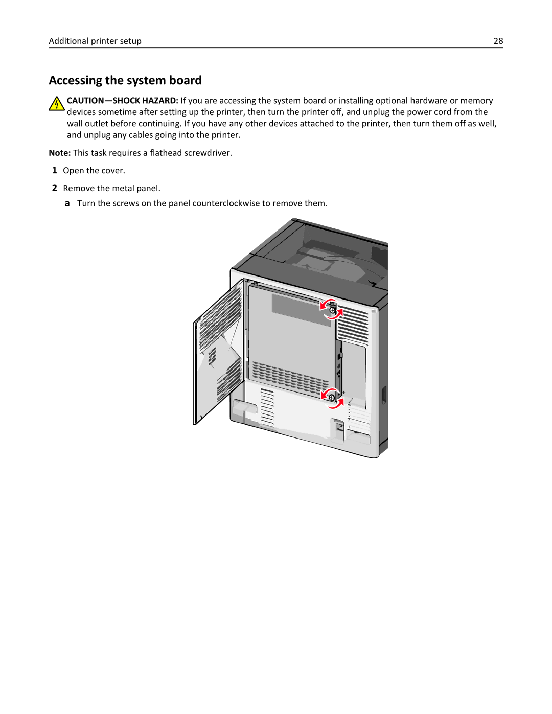 Lexmark 47B0002 manual Accessing the system board 