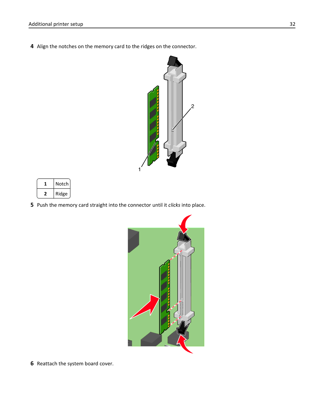 Lexmark 47B0002 manual Notch, Ridge 