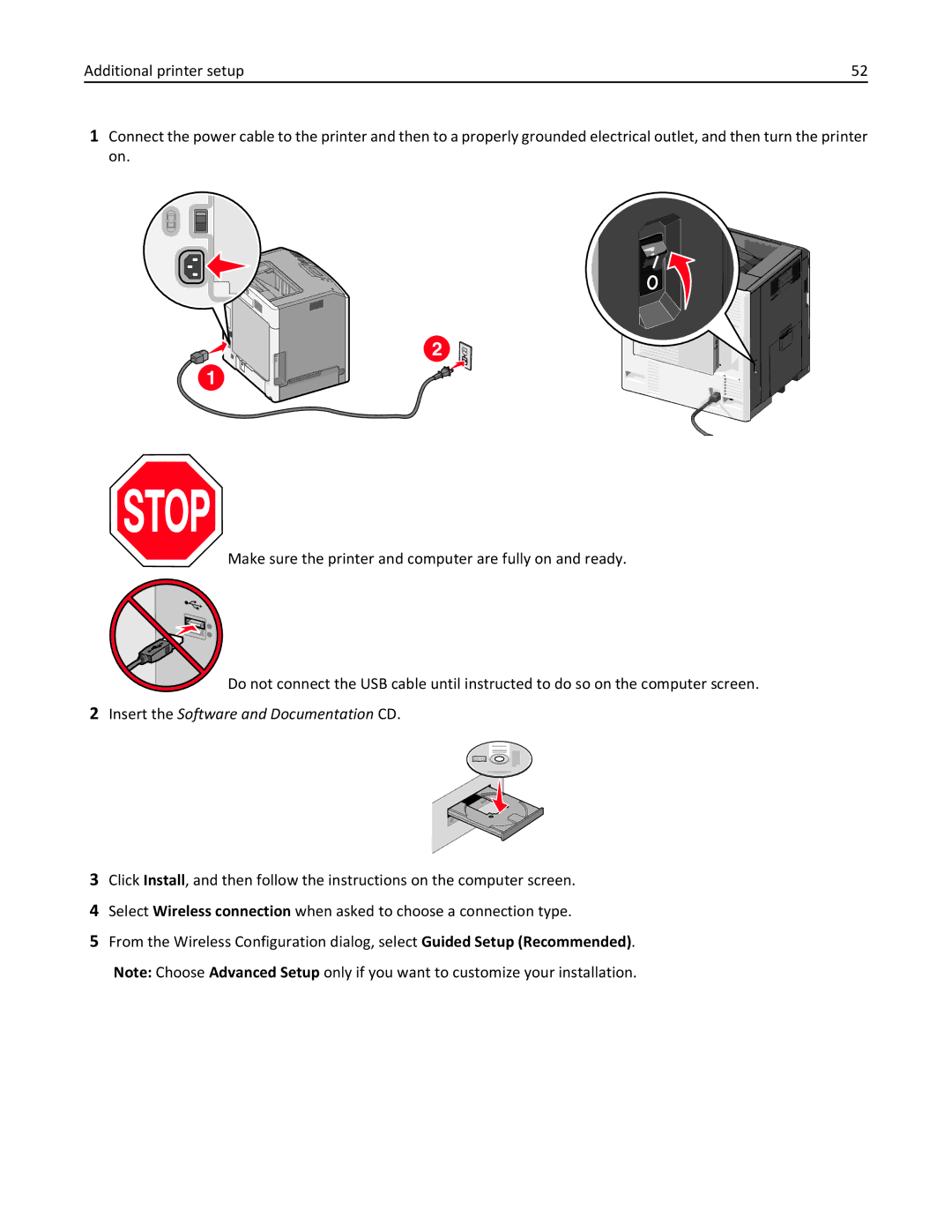 Lexmark 47B0002 manual Insert the Software and Documentation CD 