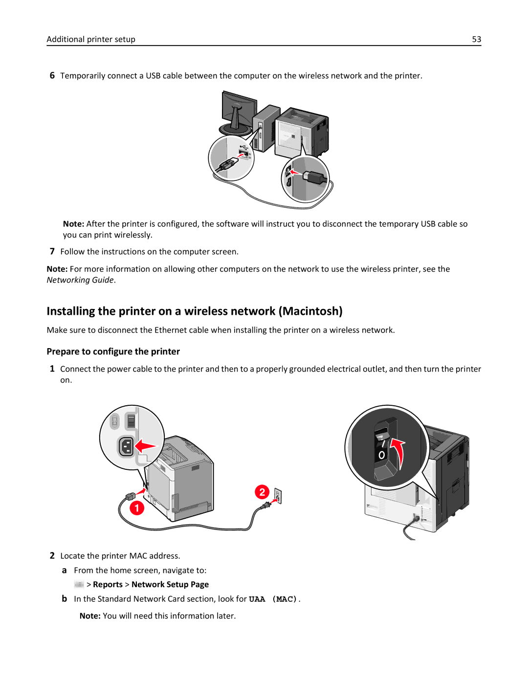 Lexmark 47B0002 manual Installing the printer on a wireless network Macintosh, Prepare to configure the printer 