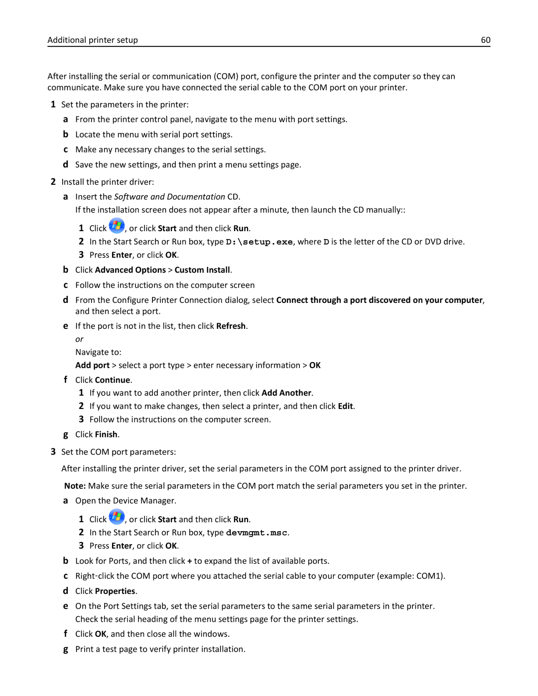 Lexmark 47B0002 manual Click Advanced Options Custom Install, Click Continue, Click Properties 