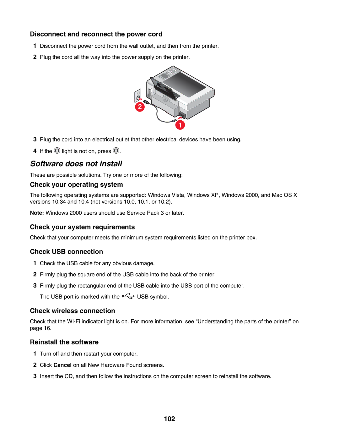 Lexmark 4800 Series manual Software does not install 