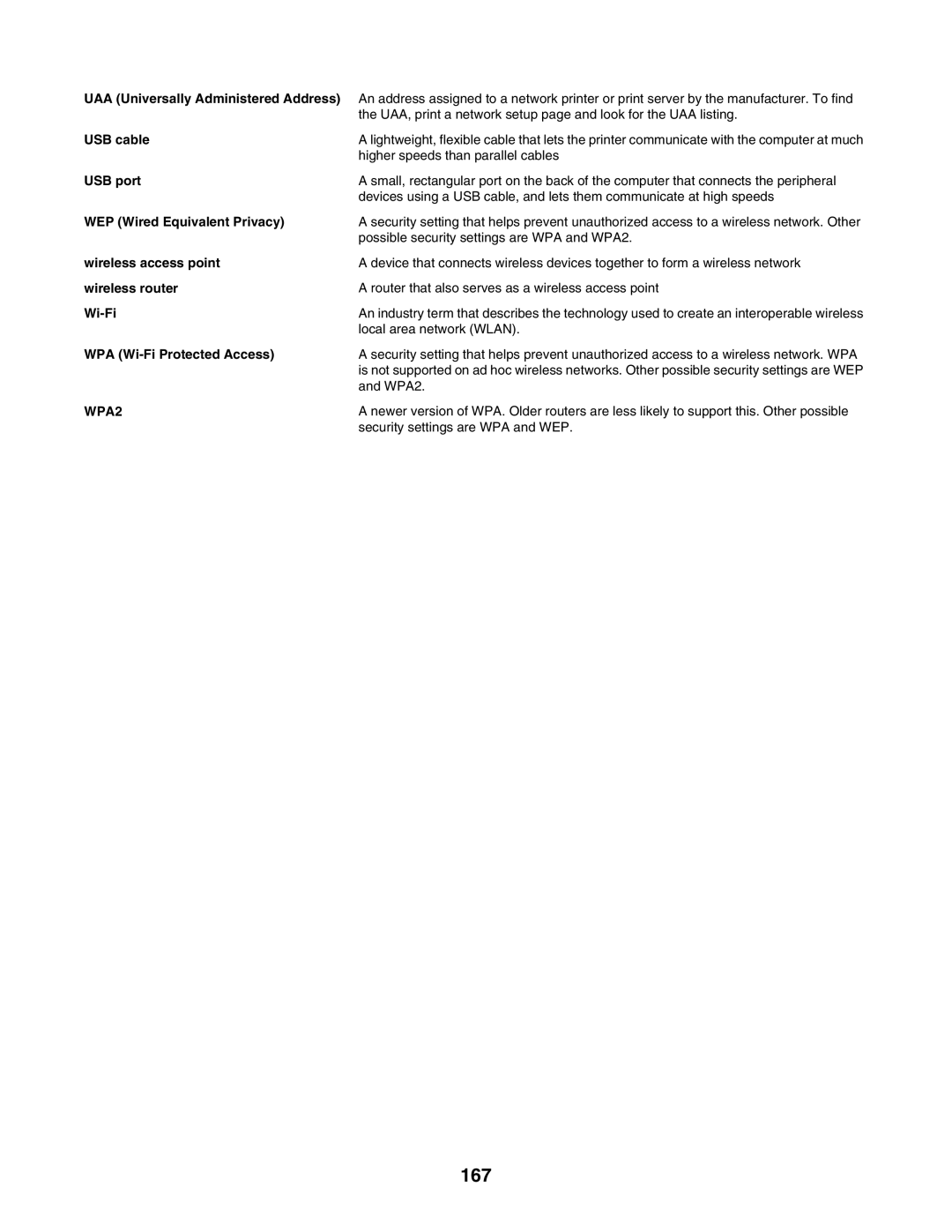 Lexmark 4800 Series manual 167, UAA Universally Administered Address 