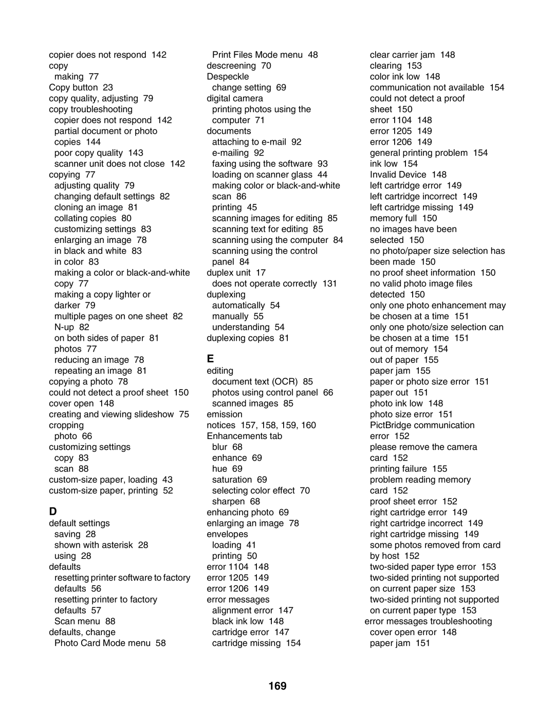 Lexmark 4800 Series manual 169 