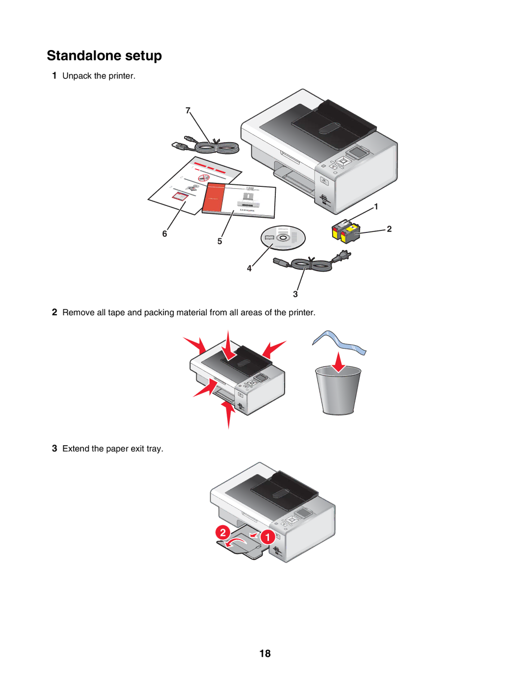 Lexmark 4800 Series manual Standalone setup 